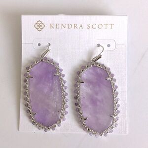 Kendra Scott Beaded Danielle Drop Earrings Amethyst Silver